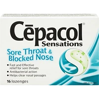 Cepacol® Sensations Sore Throat and Blocked Nose, Sore Throat Lozenges, 16 ct