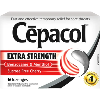 Cepacol® Extra Strength Sucrose Free Cherry, Sore Throat Lozenges, 16 ct