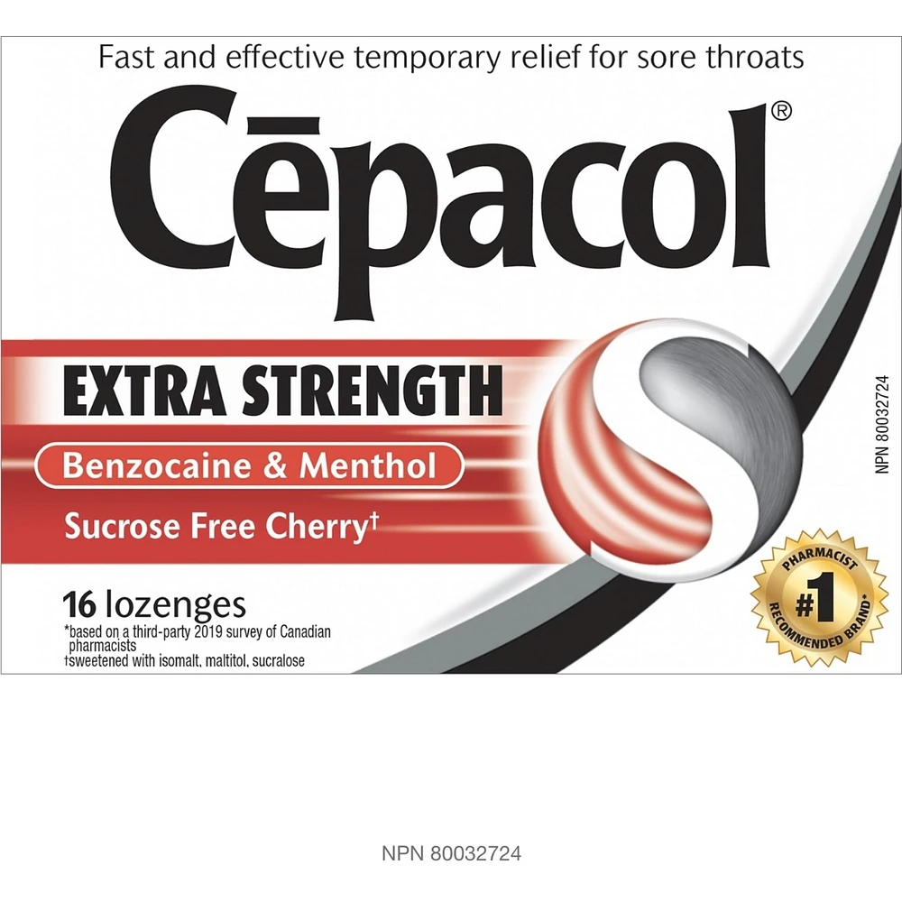 Cepacol® Extra Strength Sucrose Free Cherry, Sore Throat Lozenges, 16 ct
