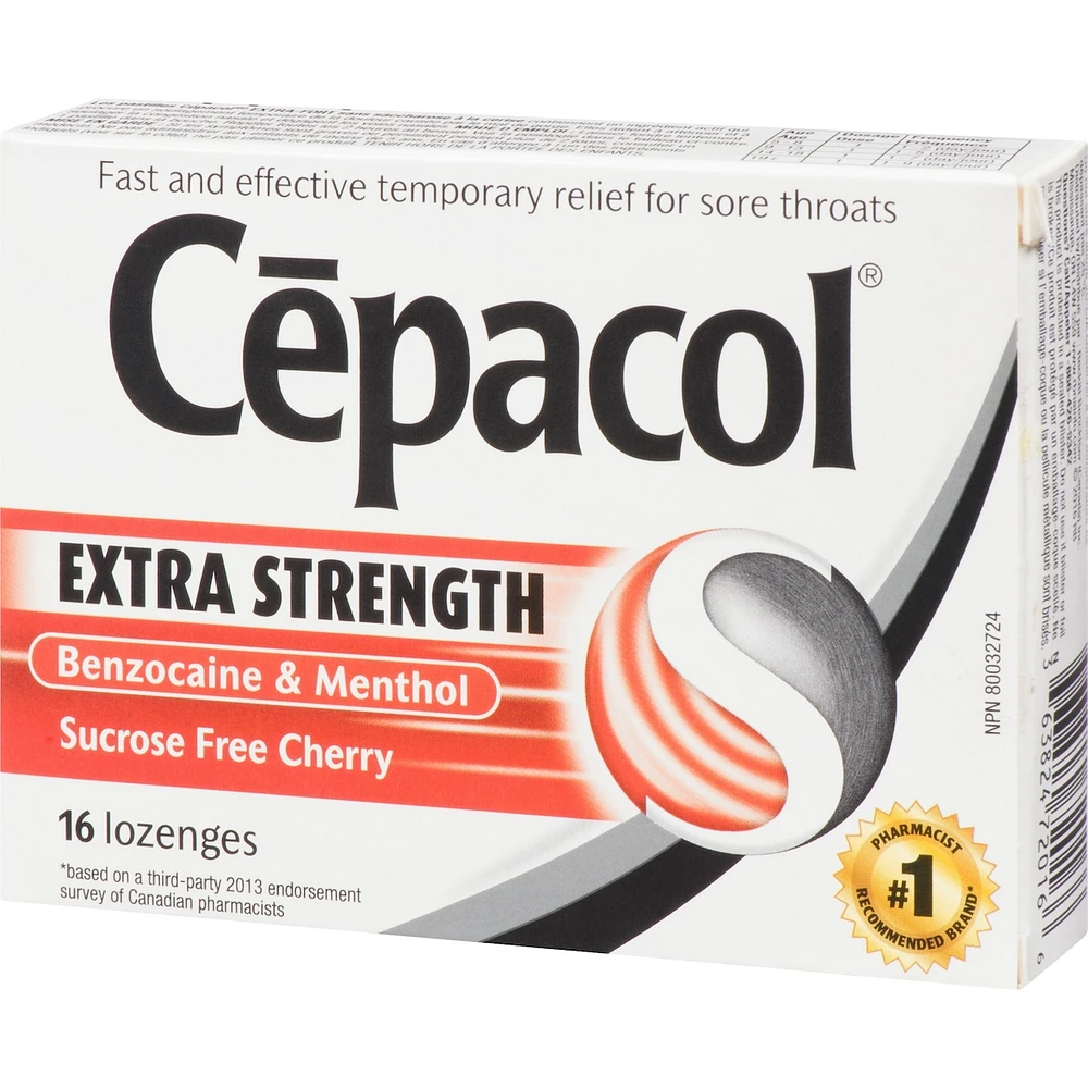 Cepacol® Extra Strength Sucrose Free Cherry, Sore Throat Lozenges, 16 ct