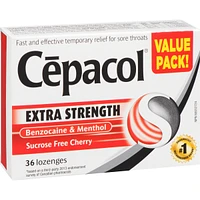 Cepacol® Extra Strength Sucrose Free Cherry Value Pack, Sore Throat Lozenges, 36 ct