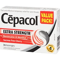 Cepacol® Extra Strength Sucrose Free Cherry Value Pack, Sore Throat Lozenges, 36 ct