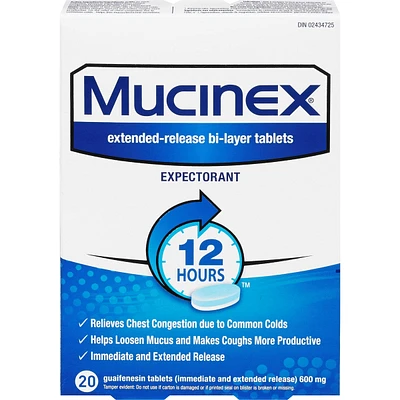Chest Congestion Guaifenesin 600 mg Tablets Expectorant (Cough Medicine