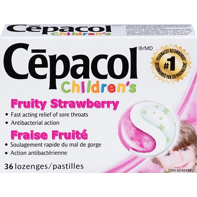 Cepacol® Children’s Fruity Strawberry, Sore Throat Lozenges, 36 ct