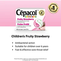 Cepacol® Children’s Fruity Strawberry, Sore Throat Lozenges, 36 ct
