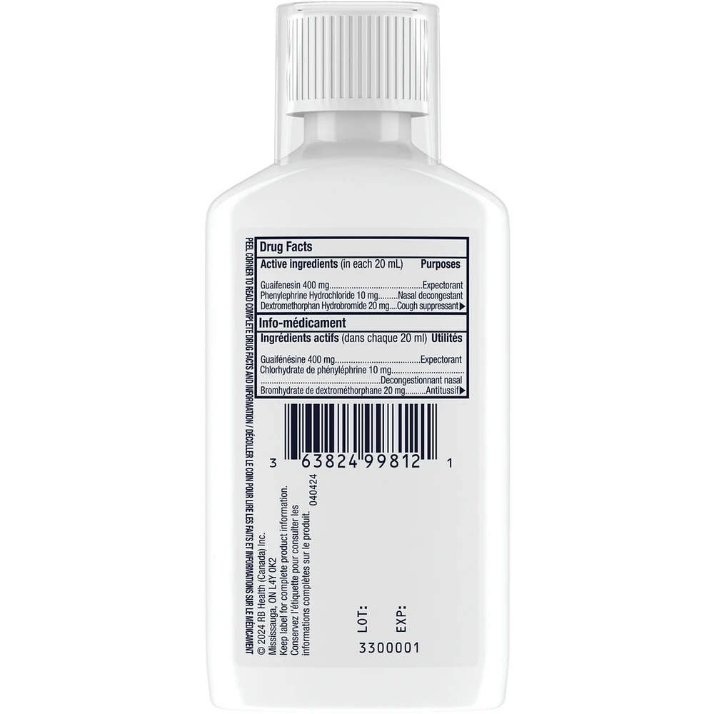 MUCINEX® MULTI-ACTION™ Congestion, Stuffy Nose & Cough Liquid, 180 mL