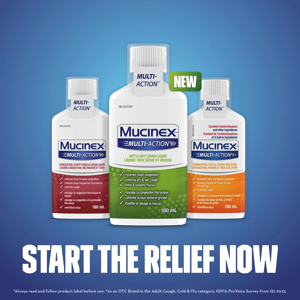 MUCINEX® MULTI-ACTION™ Wet & Dry Cough, Liquid, 180 mL