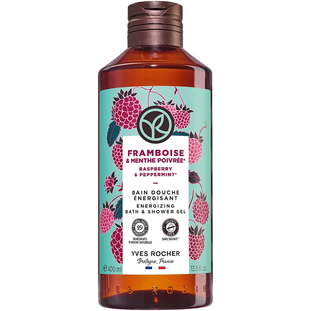 Raspberry & Peppermint Energizing Bath & Shower Gel