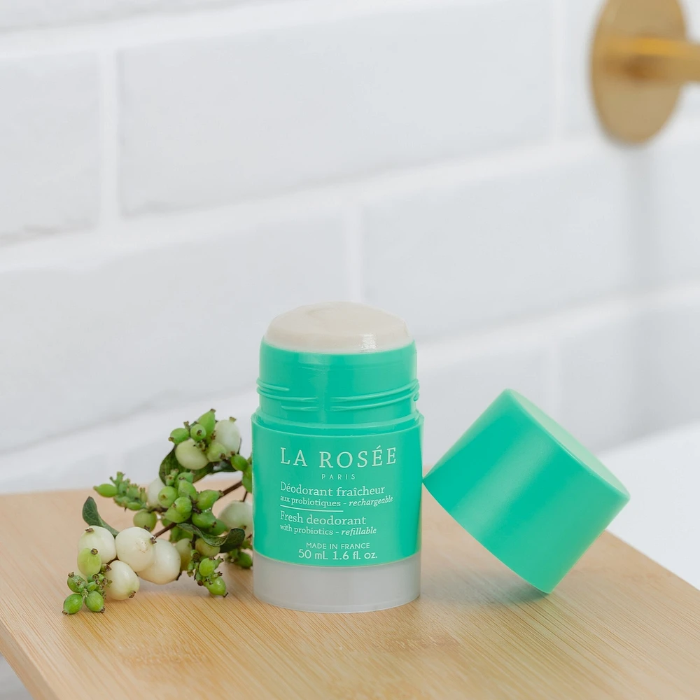 Refillable fresh deodorant with probiotics