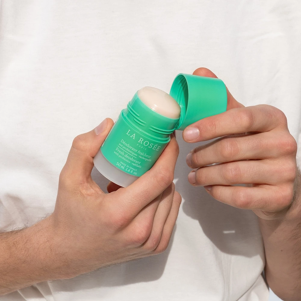 Refillable fresh deodorant with probiotics