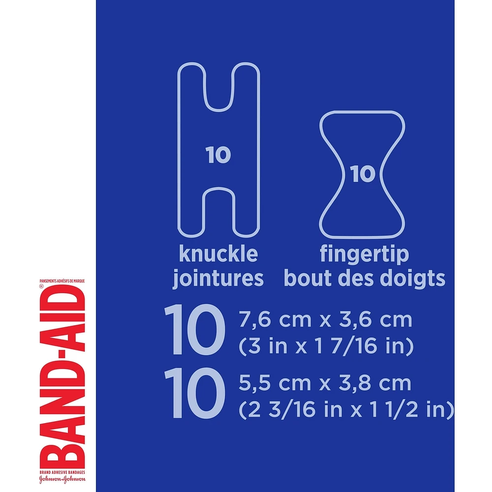 Flexible Fabric Adhesive Bandages, Knuckles & Fingertips