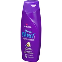 Aussie Miracle Moist with Avocado & Jojoba Oil, Paraben Free Shampoo, 360 mL