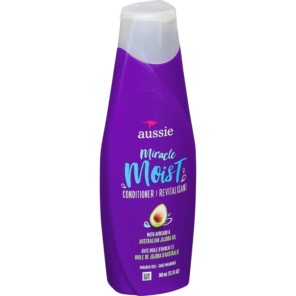 Aussie Paraben-Free Miracle Moist Conditioner w/ Avocado & Jojoba Oil For Dry Hair, 360 mL