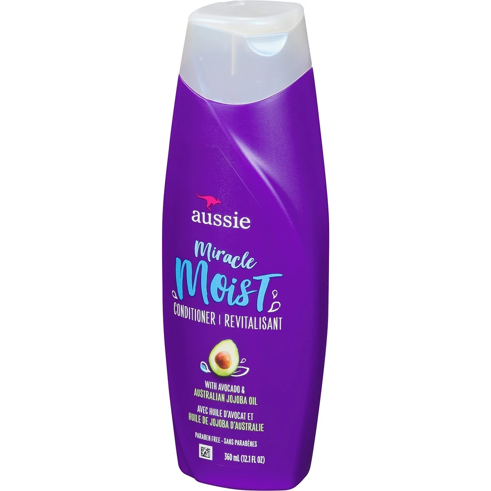 Aussie Paraben-Free Miracle Moist Conditioner w/ Avocado & Jojoba Oil For Dry Hair, 360 mL