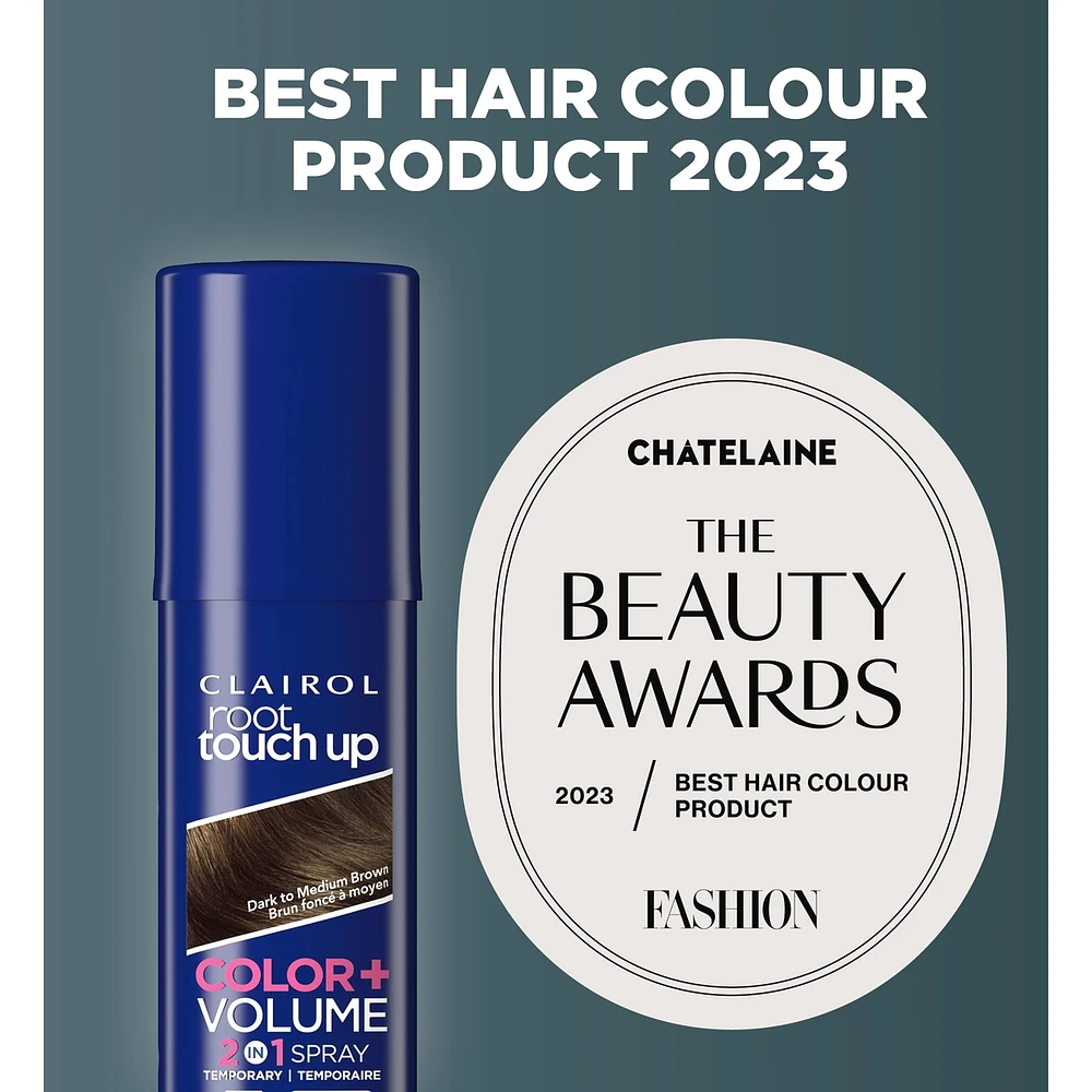 Root Touch-Up Temporary Spray 2in1: 100% gray coverage and volume boost