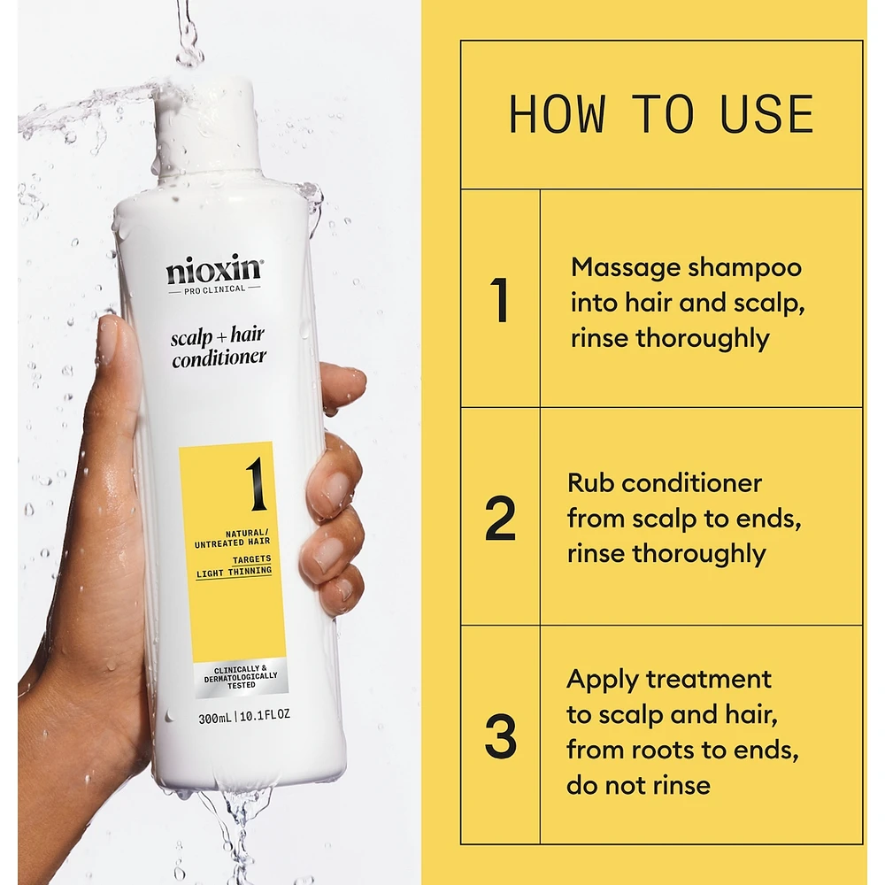 Nioxin System 1  Scalp + Hair Thickening Conditioner for Natural with Light Thinning, 500ml