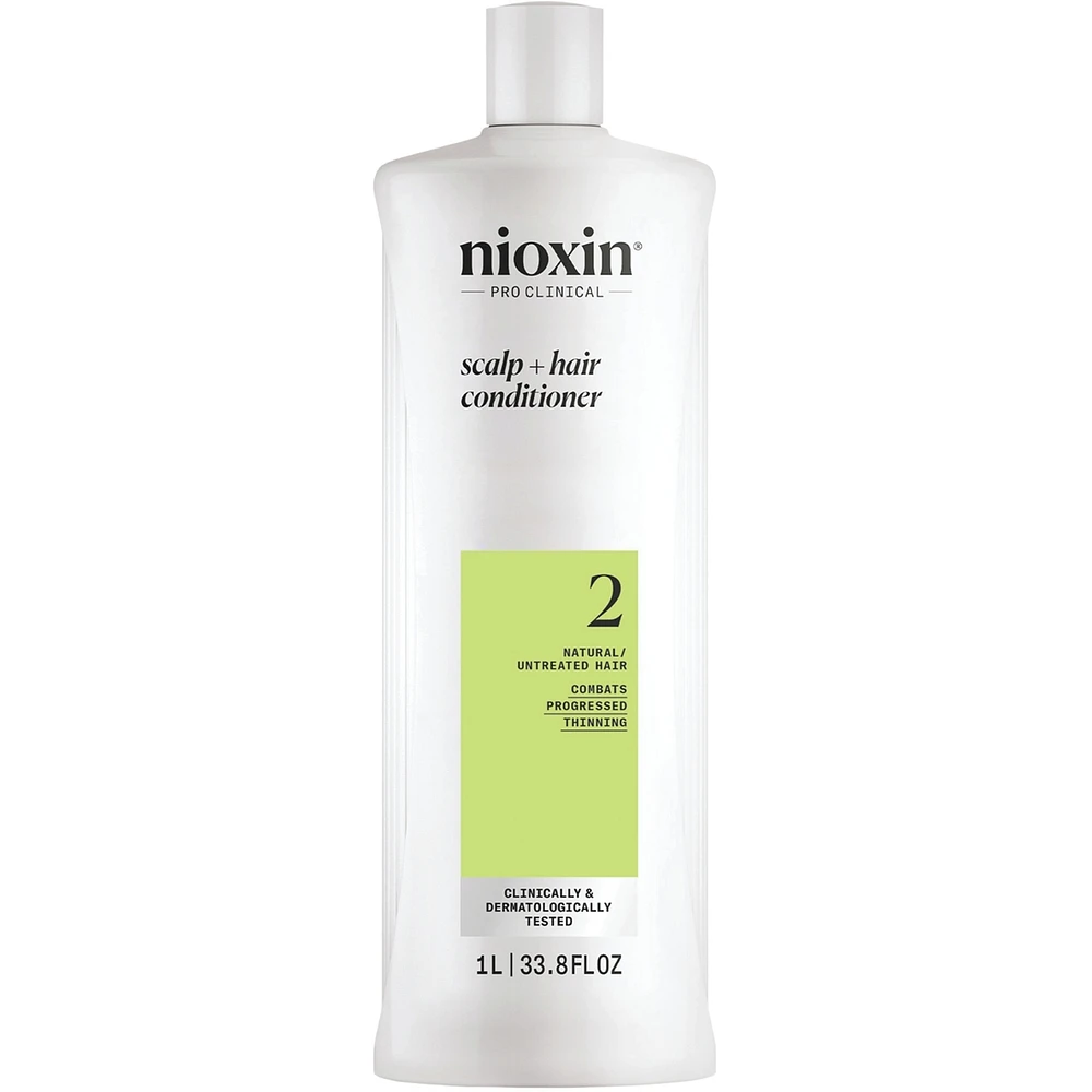 Nioxin System 2 Scalp + Hair Thickening Conditioner for Natural with Progressed Thinning, 1L