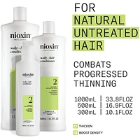 Nioxin System 2 Scalp + Hair Thickening Conditioner for Natural with Progressed Thinning, 1L
