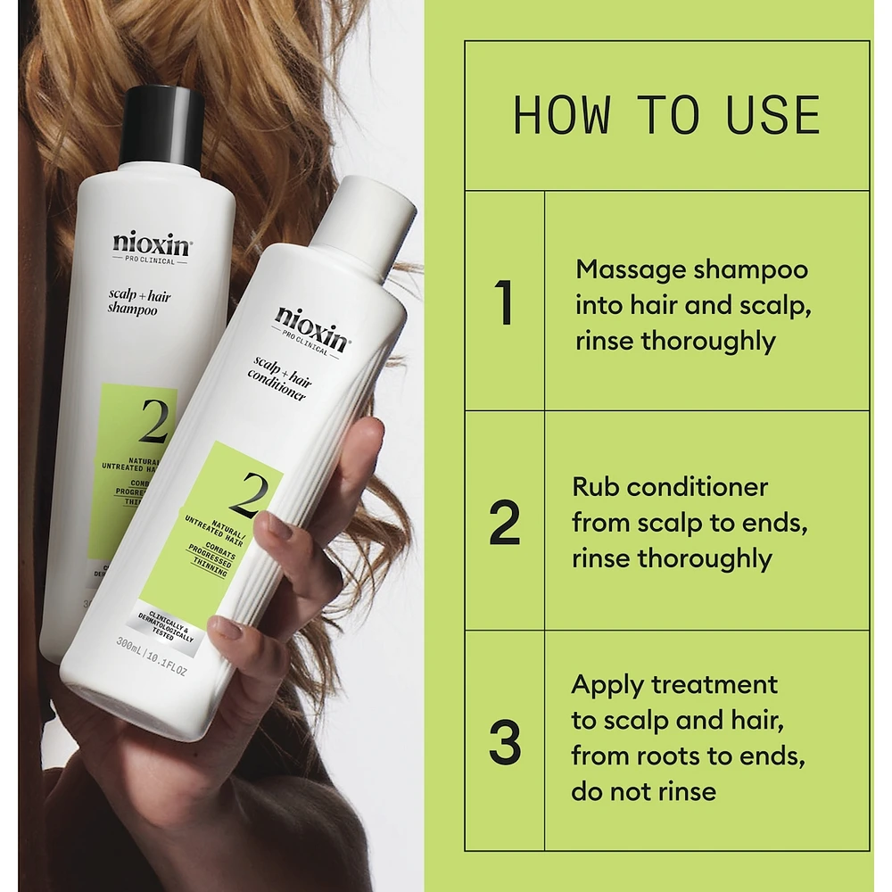 Nioxin System 2 Scalp + Hair Thickening Conditioner for Natural with Progressed Thinning, 1L