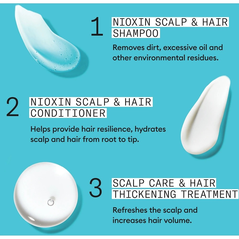 Nioxin System 3 Scalp + Hair Thickening Conditioner for Damaged with Light Thinning, 1L