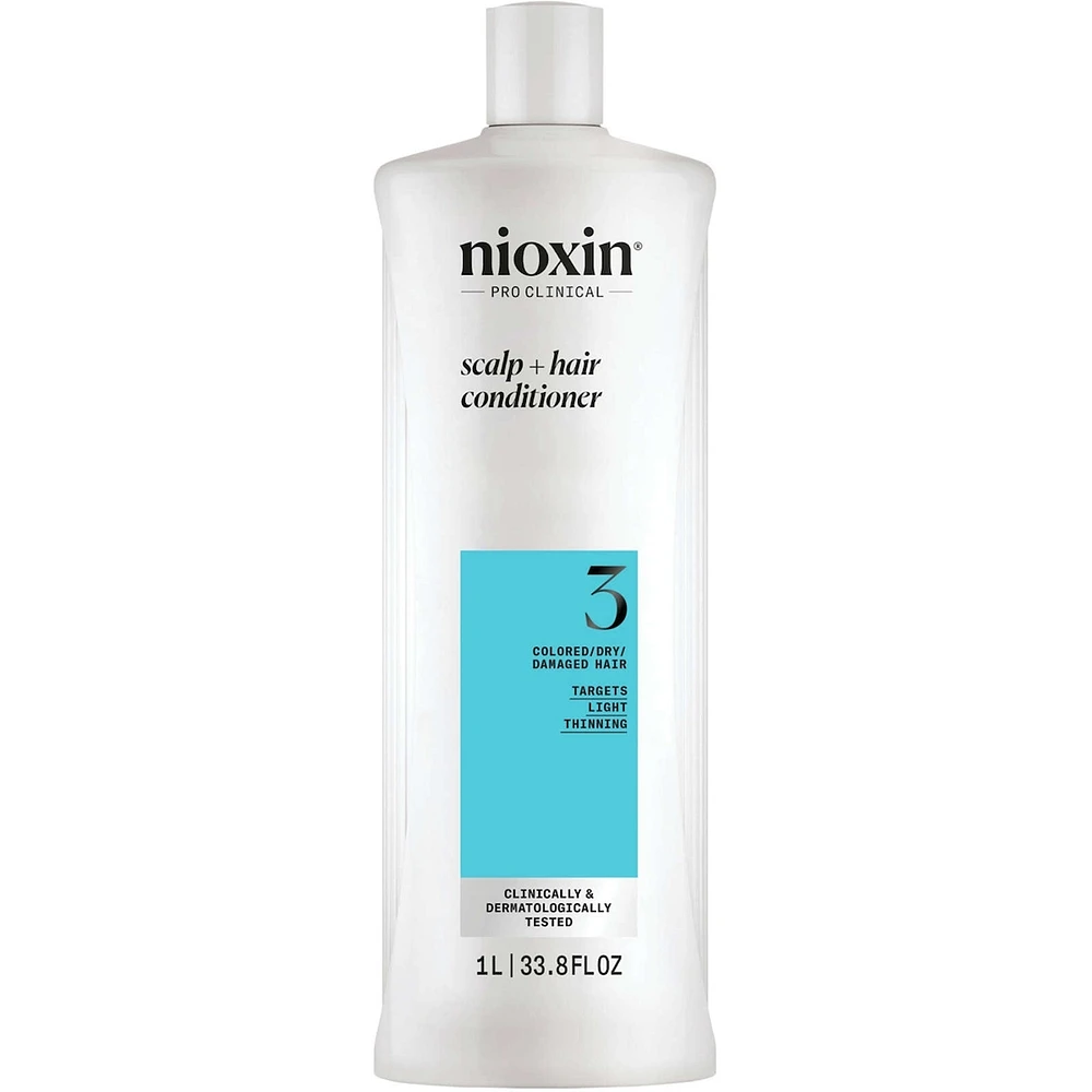 Nioxin System 3 Scalp + Hair Thickening Conditioner for Damaged with Light Thinning, 1L