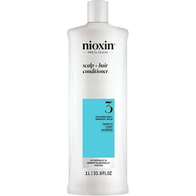 Nioxin System 3 Scalp + Hair Thickening Conditioner for Damaged with Light Thinning, 1L
