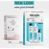 Nioxin Scalp + Hair Thickening System 3 Kit - for Colored Or Dry Damaged Hair with Light Thinning - Includes Shampoo 300 ml, Conditioner 300 ml and Scalp Treatment 100 ml