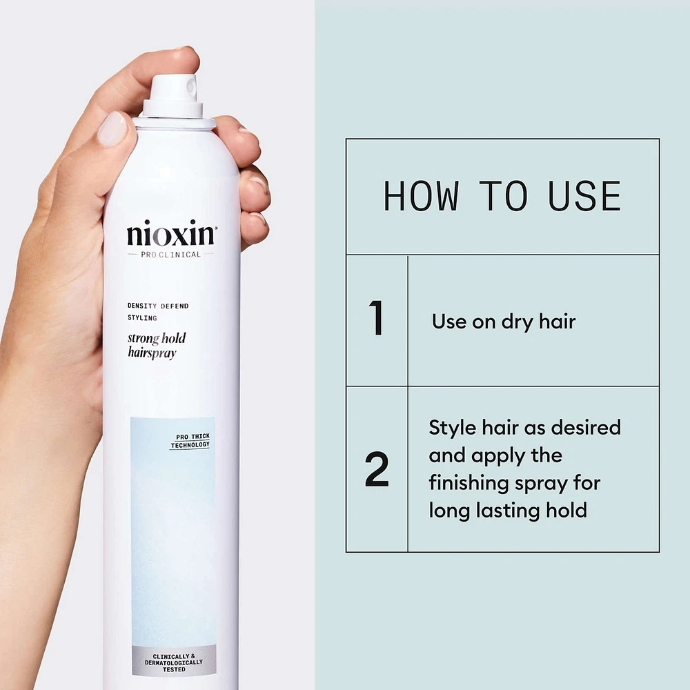 Nioxin Density Defend Styling Strong Hold Hairspray - Hairspray for Long-Lasting Hairstyles