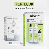 Nioxin Scalp + Hair Thickening System 2 - for Natural Hair with Progressed Thinning - Includes Shampoo 150ml, Conditioner 150ml and Scalp Treatment 50ml