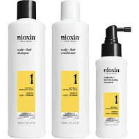 Nioxin Scalp + Hair Thickening System 1 Kit - for Natural Hair with Light Thinning - Includes Shampoo 300ml, Conditioner 300ml and Scalp Treatment 100ml