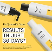 Nioxin Scalp + Hair Thickening System 1 - for Natural Hair with Light Thinning - Includes Shampoo 150ml, Conditioner 150ml and Scalp Treatment 50ml