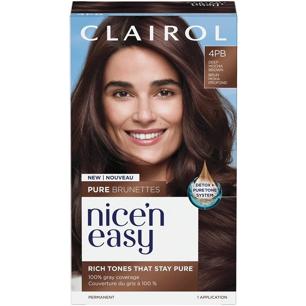 Nice'N Easy Pure Brunettes, Permanent Hair Dye, Rich Tones That Stay Until Re-Coloring