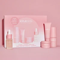 Clean + Clarify mini set, clears & hydrates skin: Foaming Face Wash, Detox Face Mask, Face Moisturizer, and Clarifying Facial Oil