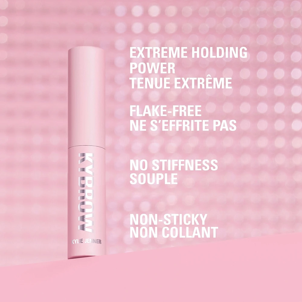 Kybrow Gel, fuller-looking brow, extreme holding power, lightweight, flexible, cruelty free & vegan.