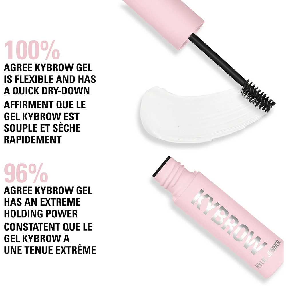 Kybrow Gel, fuller-looking brow, extreme holding power, lightweight, flexible, cruelty free & vegan.