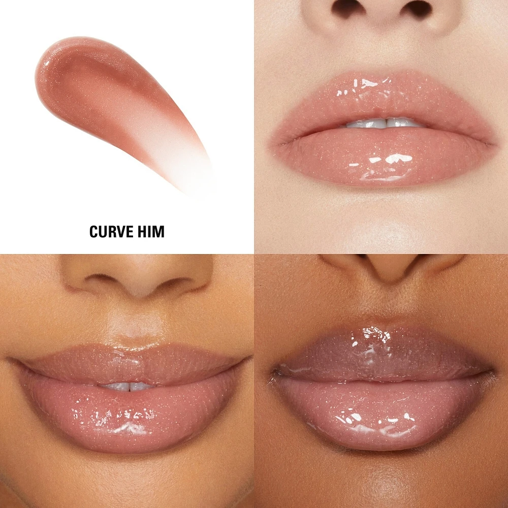 Plumping Gloss, plumped lips, ultra-shiny finish, lightweight, softens & smoothes lip lines