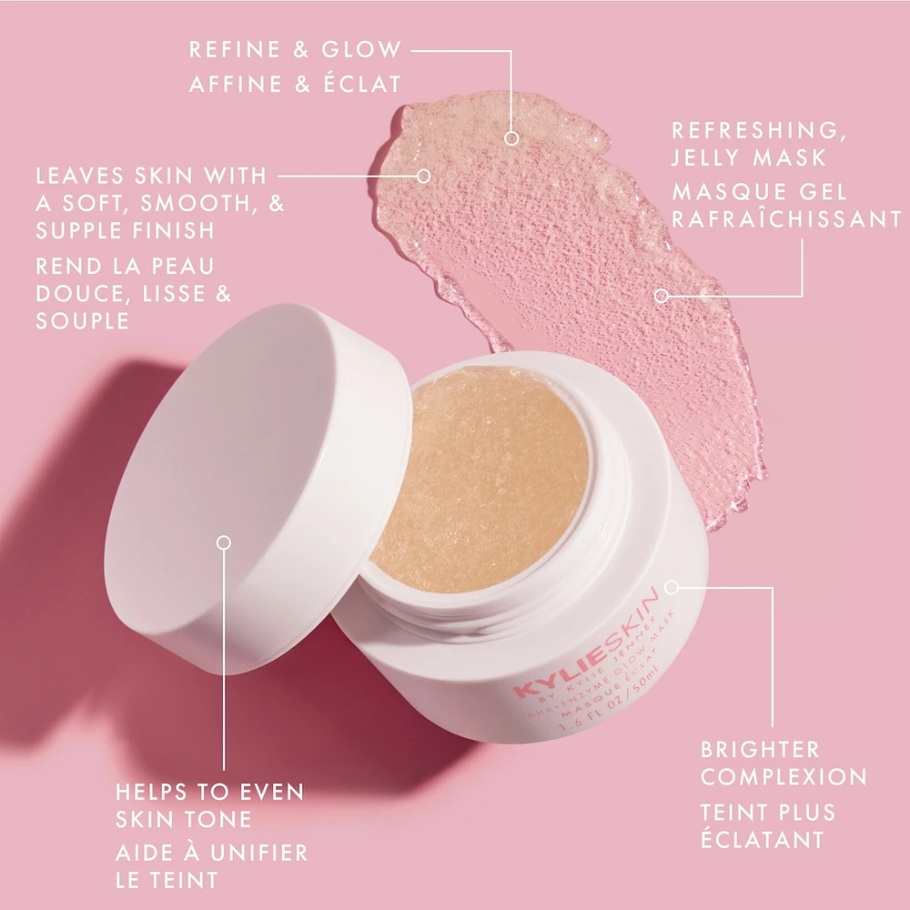 Glow Mask Exfoliator AHA + Enzyme, with Glycolic & Lactic Acid for glowing skin, dead skin removal, even skin tone, skin barrier replenished