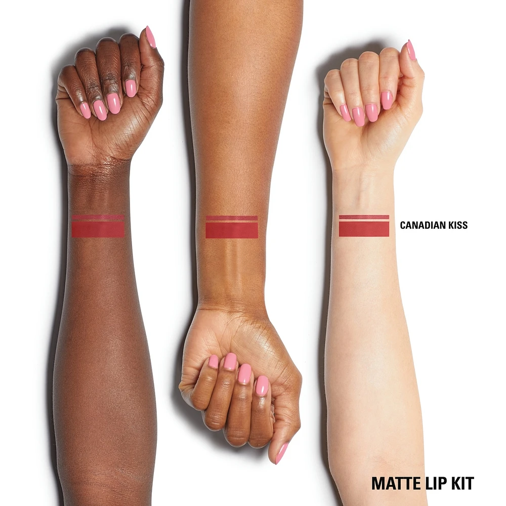Exclusive Matte Lip Kit, perfect lip routine, highly-pigmented, 8-hour wear, smudge-resistant, vegan
