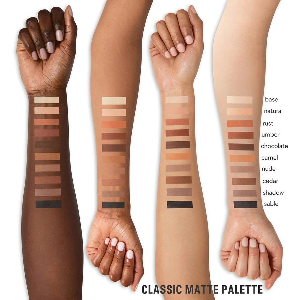 Pressed Powder Palette The Classic Matte Palette, highly pigmented, soft & easy blend, clean vegan, talc-free