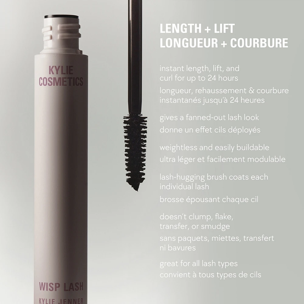 Wisp Lash Mascara, lifted & curled lashes for 24H, no clumps or smudging, clean & vegan formula