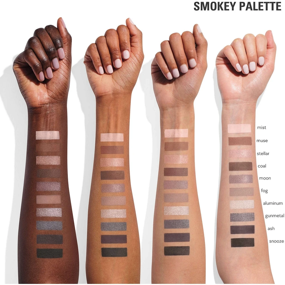 Pressed Powder Palette The Smokey Palette, highly pigmented, easy blend, clean vegan, talc-free