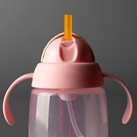 Tommee Tippee Starter Straw Cup, 8oz, gobelet pour enfant de 6 mois et plus, avec paille lestée en silicone et poignées faciles à tenir, rose, 1 pièce