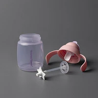 Tommee Tippee Starter Straw Cup, 8oz, gobelet pour enfant de 6 mois et plus, avec paille lestée en silicone et poignées faciles à tenir, rose, 1 pièce