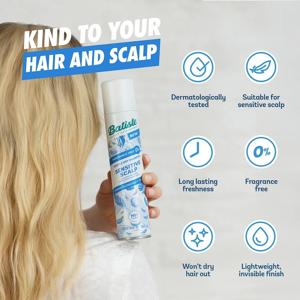Batiste Dry Shampoo Sensitive Scalp Fragrance Free