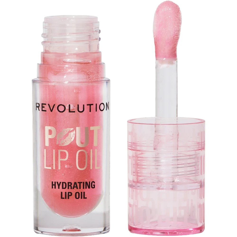Revolution Pout Lip Oil Glam Pink Shimmer