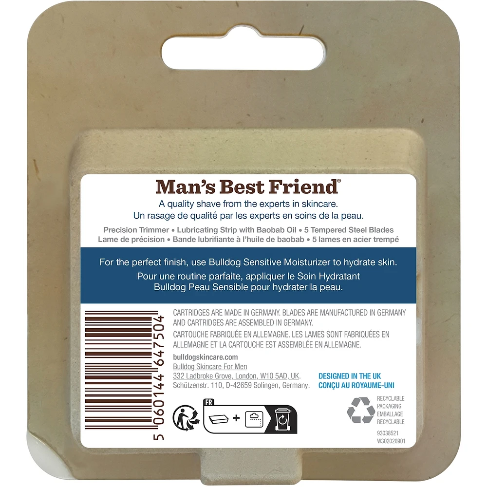 Bulldog Skincare for Men Sensitive Skin Bamboo Razor Refills