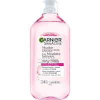 Garnier Micellar Cleansing Water, All-In One Hydrating Makeup Remover + Face Cleanser with Rose Water & Glycerin, Hypoallergenic, Sensitive to Dry Skin, 700 mL