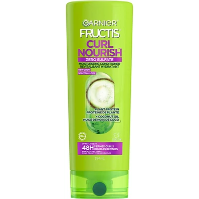 Garnier Fructis Curl Nourish Sulfate-Free Moisturizing Conditioner for All Curl Types, with Coconut Oil and Elasto-Protein, 354mL