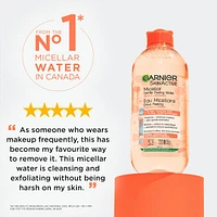 SkinActive Micellar Gentle Peeling Water with 1% PHA + Glycolic Acid + Papaya Extract, Cleanses & Gently Exfoliates Skin, for Normal to Sensitive Skin - 400ml