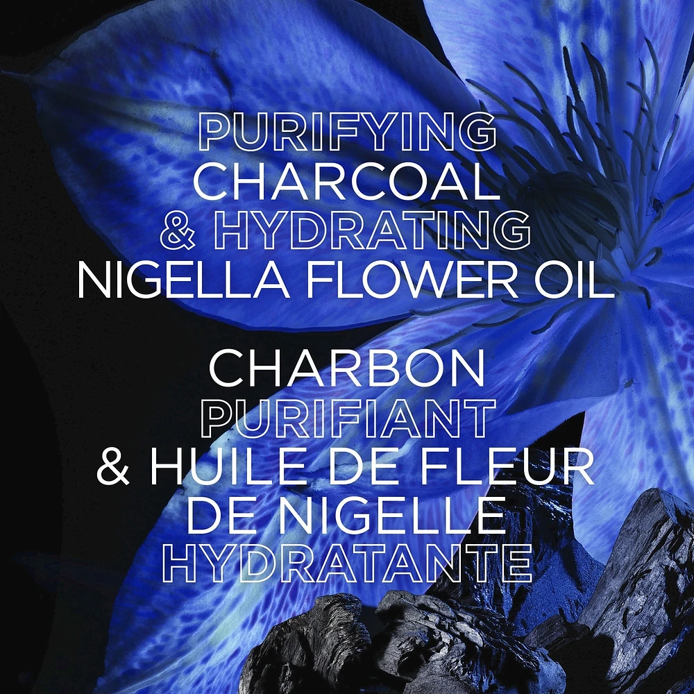 Magnetic Charcoal Purifying Shampoo for Greasy Scalp, Hydrates Dry Ends for Up to 48-Hours, with Charcoal and Nigella Flower Oil